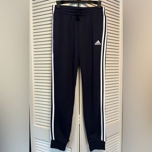 Adidas dark blue essential joggers, women small, NWT